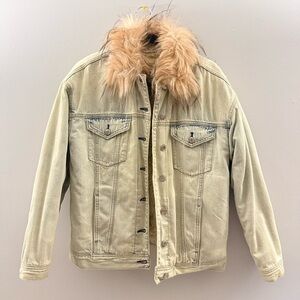 Jacket jean with fur